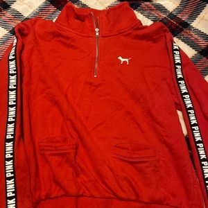 PINK Red Quater Zip